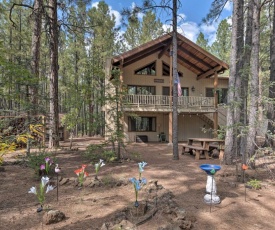 Pinetop Cabin with Deck, Fire Pit, Game Room and Views